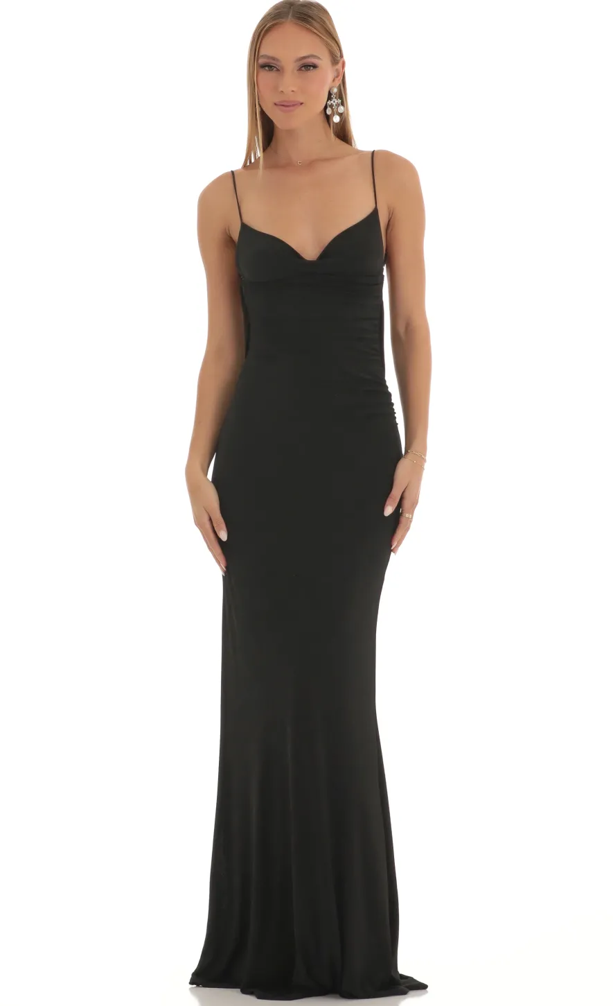 LUCY IN THE SKY Maxi Dresses^Lace Open Back Maxi Dress In Black
