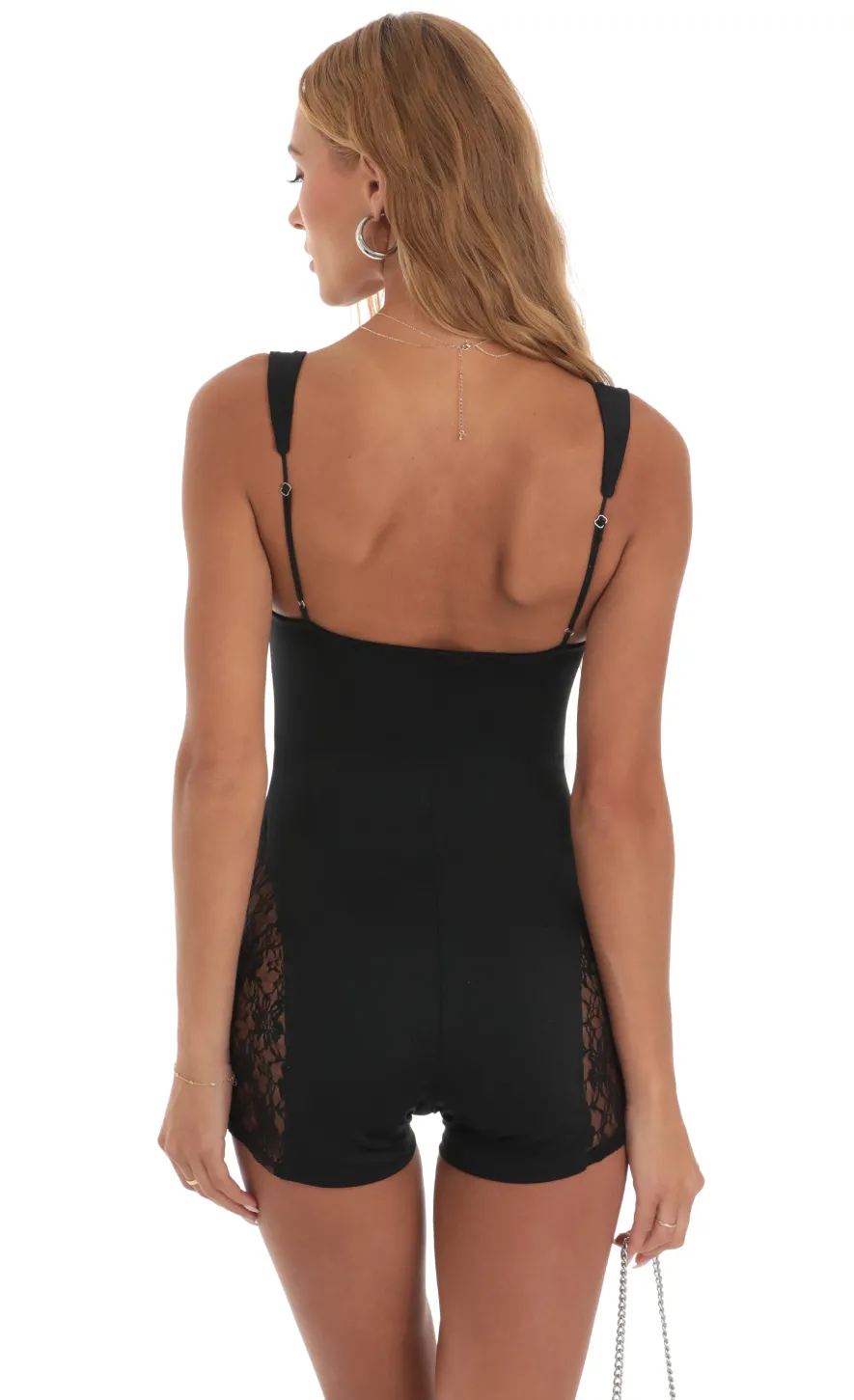 LUCY IN THE SKY Rompers^Lace Romper In Black