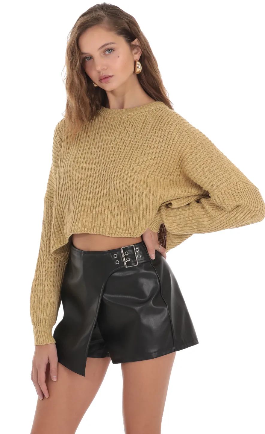 LUCY IN THE SKY Shorts^Leather Buckle Shorts In Black