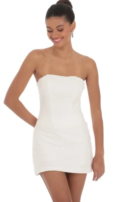 LUCY IN THE SKY Tops^Linen Corset Top In Off White