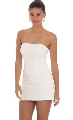 LUCY IN THE SKY Tops^Linen Corset Top In Off White