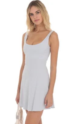 LUCY IN THE SKY Mini Dresses^Linen Skater Dress In Light Blue