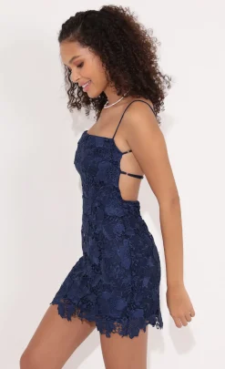 LUCY IN THE SKY Mini Dresses^Lucia Floral Dress In Navy Blue