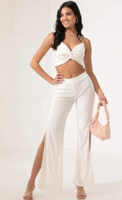 LUCY IN THE SKY Two-Piece Sets|Pants^Manhattan Velvet Set In White