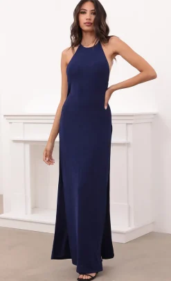 LUCY IN THE SKY Maxi Dresses^Maxi Drape Back Dress In Navy