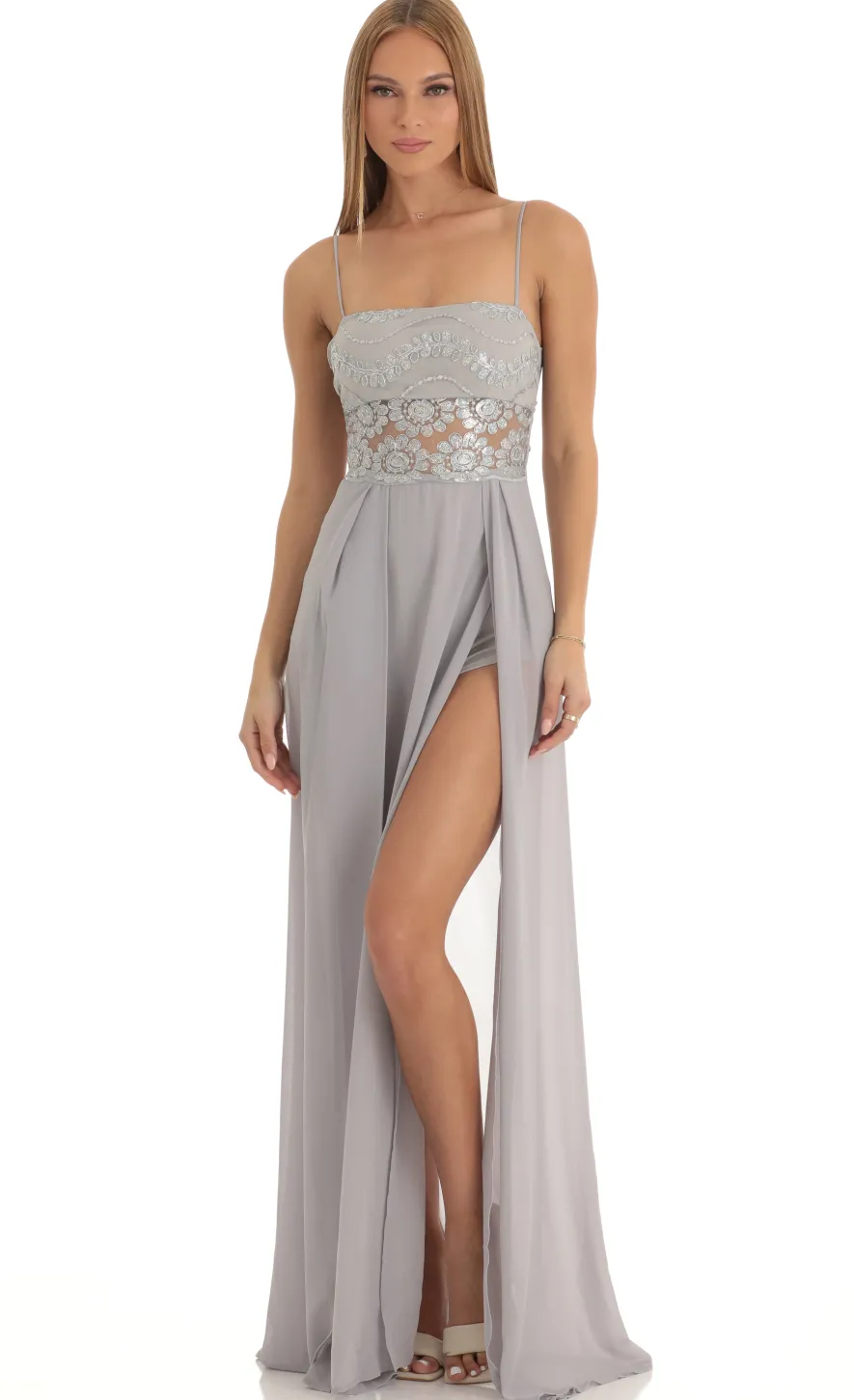 LUCY IN THE SKY Maxi Dresses^Maxi Dress In Grey