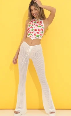 LUCY IN THE SKY Pants^Mesh Pants In White
