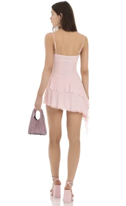 LUCY IN THE SKY Mini Dresses^Mesh Tassel Dress In Pink