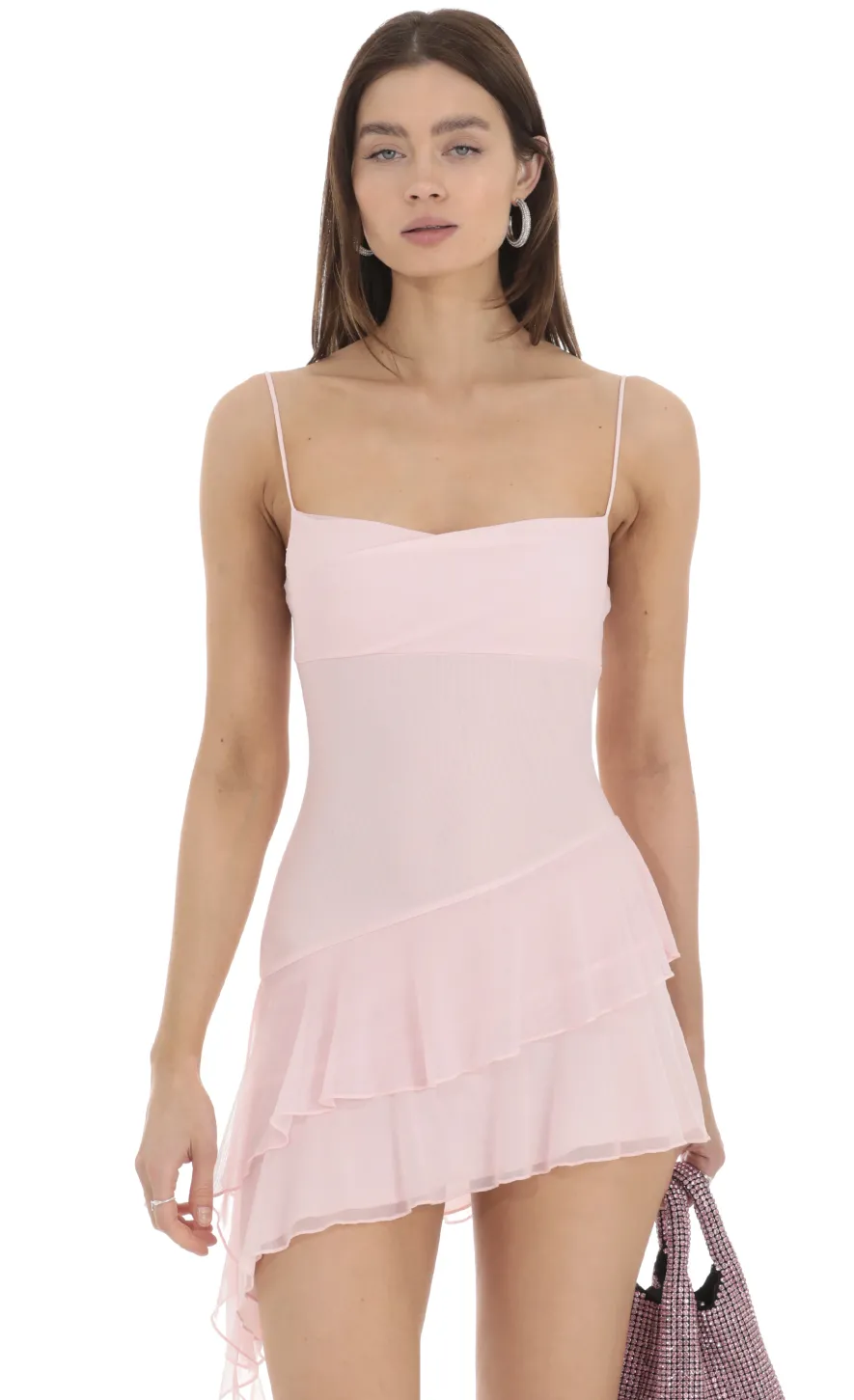 LUCY IN THE SKY Mini Dresses^Mesh Tassel Dress In Pink
