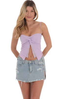 LUCY IN THE SKY Tops^Mesh Twist Top In Lavender