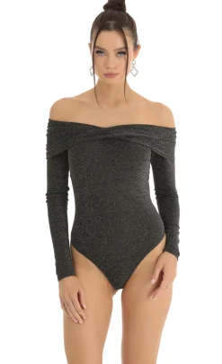 LUCY IN THE SKY Two-Piece Sets^Metallic Bodysuit In Black
