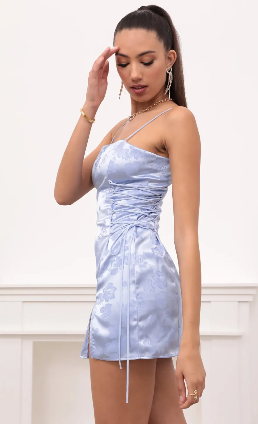 LUCY IN THE SKY Mini Dresses^Mini Dress In Floral Blue