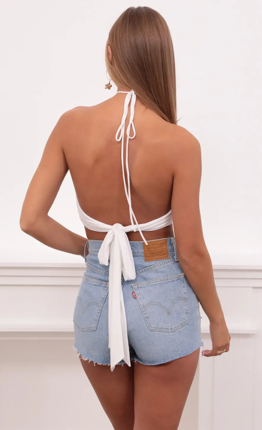 LUCY IN THE SKY Tops^Multi Colored Sequin Mesh Top In White
