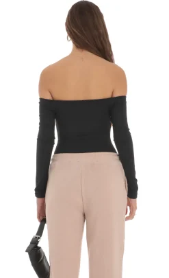 LUCY IN THE SKY Bodysuits^Off Shoulder Bodysuit In Black