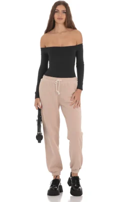 LUCY IN THE SKY Bodysuits^Off Shoulder Bodysuit In Black