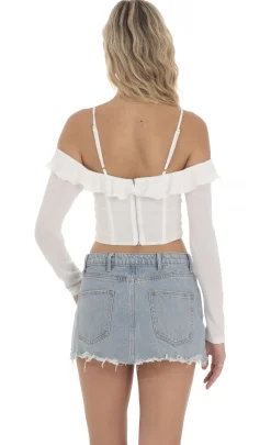 LUCY IN THE SKY Tops^Off Shoulder Corset Top In White