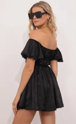 LUCY IN THE SKY Mini Dresses^Off The Shoulder Dress In Black