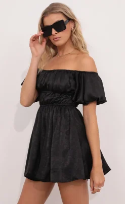 LUCY IN THE SKY Mini Dresses^Off The Shoulder Dress In Black