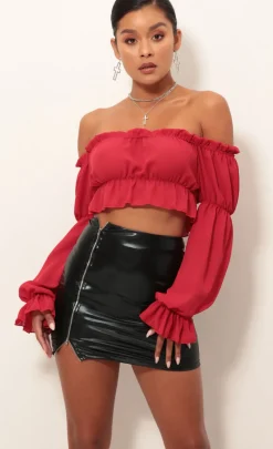 LUCY IN THE SKY Tops^Off The Shoulder Top In Red