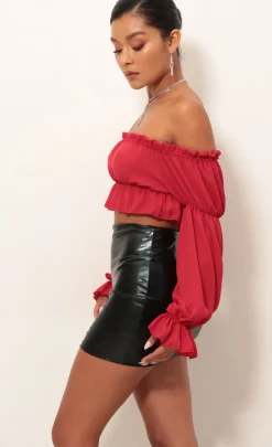 LUCY IN THE SKY Tops^Off The Shoulder Top In Red
