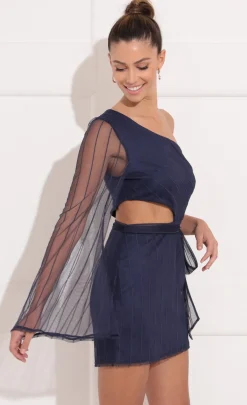 LUCY IN THE SKY Mini Dresses^One Shoulder Dress In Blue