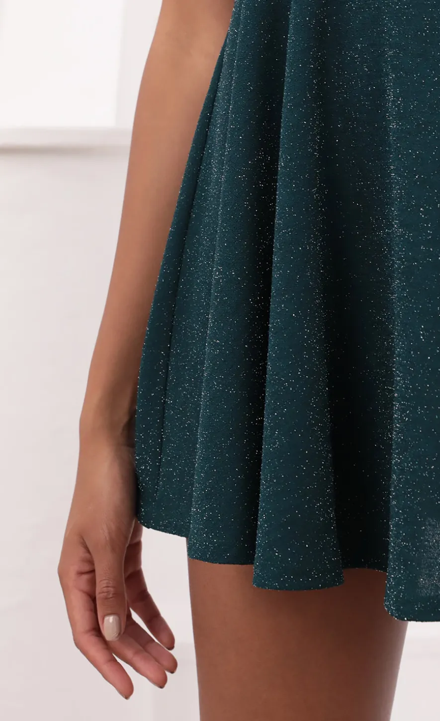 LUCY IN THE SKY Mini Dresses^One Shoulder Dress In Turquoise Sparkle