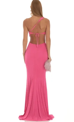 LUCY IN THE SKY Maxi Dresses^One Shoulder Maxi Dress In Pink