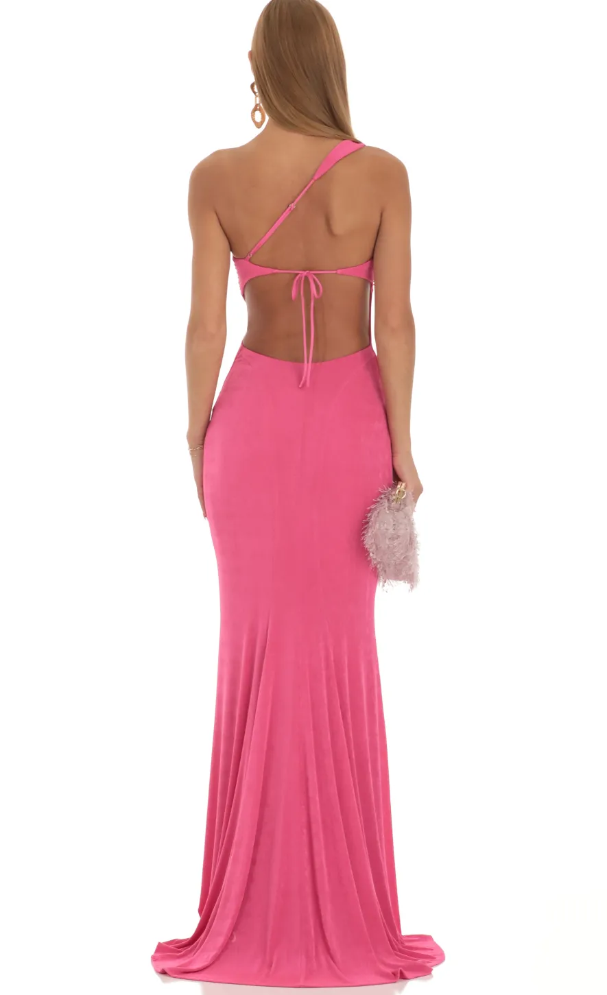 LUCY IN THE SKY Maxi Dresses^One Shoulder Maxi Dress In Pink