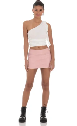 LUCY IN THE SKY Tops^One Shoulder Tassel Top In White