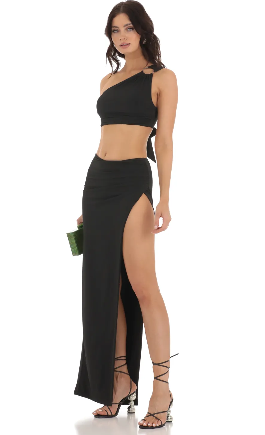 LUCY IN THE SKY Two-Piece Sets^One Shoulder Two Piece Set In Black