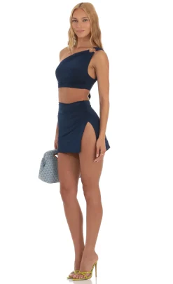 LUCY IN THE SKY Two-Piece Sets^One Shoulder Two Piece Set In Navy