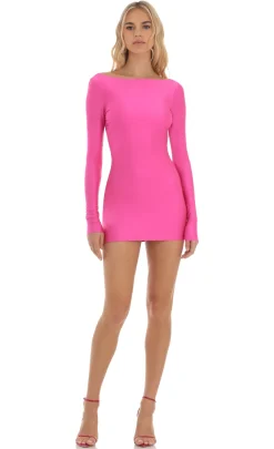 LUCY IN THE SKY Mini Dresses^Open Back Bodycon Dress In Hot Pink