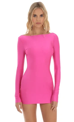 LUCY IN THE SKY Mini Dresses^Open Back Bodycon Dress In Hot Pink