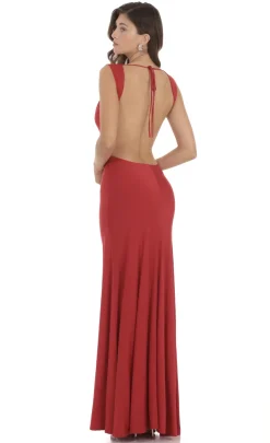 LUCY IN THE SKY Maxi Dresses^Open Back Cowl Neck Dress In Red