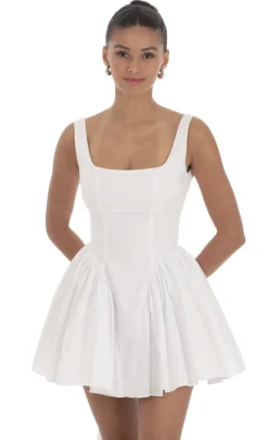 LUCY IN THE SKY Mini Dresses^Open Back Flare Dress In White