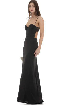 LUCY IN THE SKY Maxi Dresses^Open Back Mermaid Maxi Dress In Black