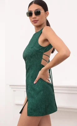 LUCY IN THE SKY Mini Dresses^Open Back Tank Dress In Green
