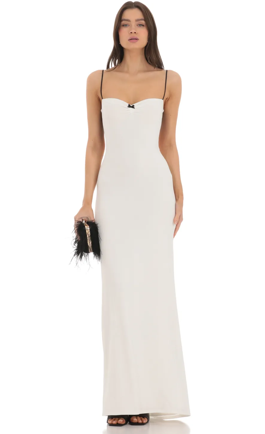 LUCY IN THE SKY Maxi Dresses^Open Back Two-Toned Maxi Dress In White