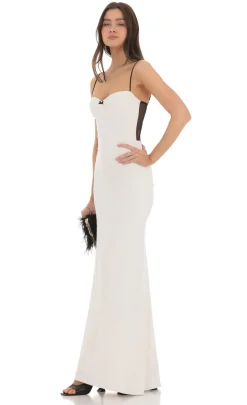 LUCY IN THE SKY Maxi Dresses^Open Back Two-Toned Maxi Dress In White