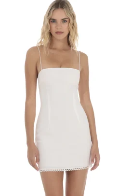LUCY IN THE SKY Mini Dresses^Open Tie Back Dress In White