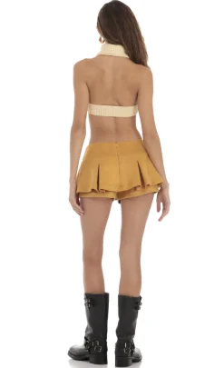 LUCY IN THE SKY Skirts|Shorts^Pleated Mini Skort In Mustard