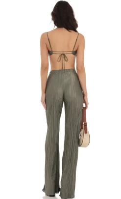 LUCY IN THE SKY Two-Piece Sets|Pants^Pleated Two Piece Set In Green