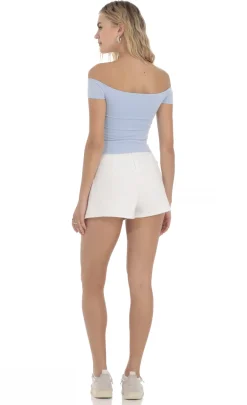 LUCY IN THE SKY Shorts^Pleater Flare Shorts In White