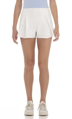 LUCY IN THE SKY Shorts^Pleater Flare Shorts In White