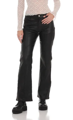 LUCY IN THE SKY Jeans^Pleather Jeans In Black