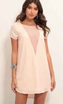 LUCY IN THE SKY Tops|Mini Dresses^Plunge Shift Dress In Light Coral