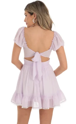 LUCY IN THE SKY Mini Dresses^Puff Sleeve Dress In Purple