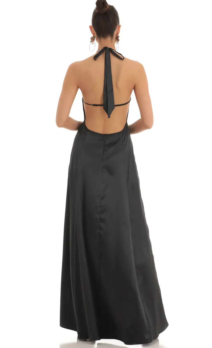 LUCY IN THE SKY Maxi Dresses^Rhinestone Halter Maxi Dress In Black