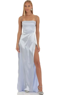 LUCY IN THE SKY Maxi Dresses^Rhinestone Maxi Dress In Blue