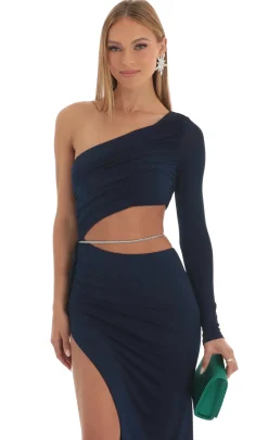 LUCY IN THE SKY Maxi Dresses^Rhinestone Maxi Dress In Navy